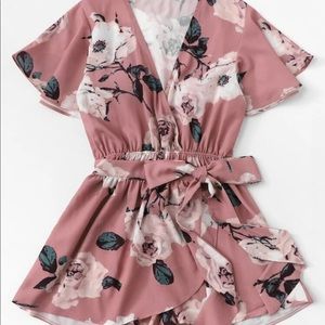 SHEIN Pink Floral Romper